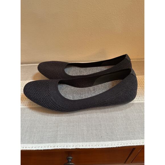 Allbirds Tree Breezer Black/Stormy Grey Size 10.5 Breathable Knit Flats - Picture 2 of 6